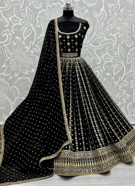 Black Colour Anjani A2341 New Latest Designer Ethnic Wear Georgette Lehenga Choli Collection A2341 B